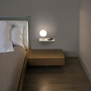 contemporary wall light / metal / glass / LED