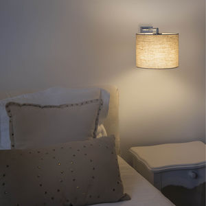 contemporary wall light / metal / linen / LED