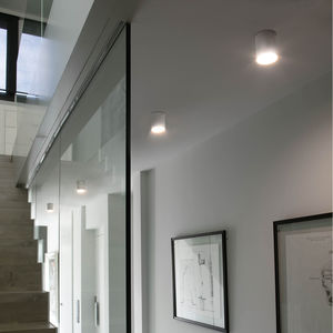 contemporary ceiling light / round / opalescent glass / aluminum