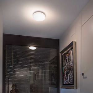 contemporary ceiling light / round / PMMA / opal