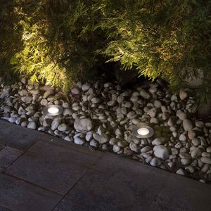 recessed floor light fixture / LED / round / garden