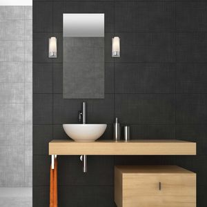 contemporary wall light / bathroom / glass / stainless steel