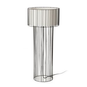 floor-standing lamp / contemporary / steel / fabric