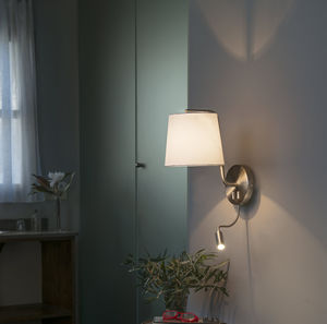 contemporary wall light / metal / fabric / LED