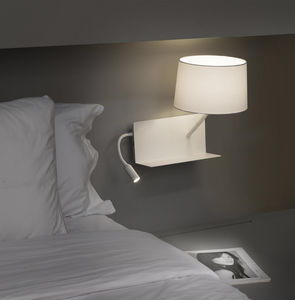 contemporary wall light / steel / fabric / LED
