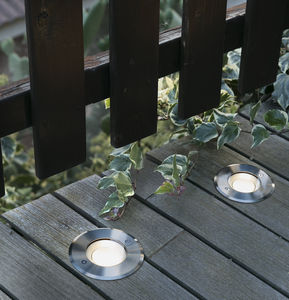 recessed floor light fixture / LED / round / garden