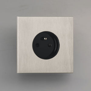 power socket / wall-mounted / brass / contemporary
