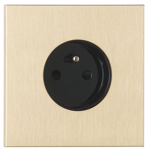 power socket / wall-mounted / brass / contemporary