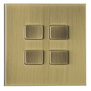 light switch / push-button / quadruple / brass