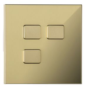 light switch / push-button / triple / brass