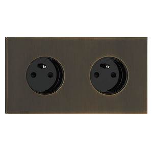 power socket / double / wall-mounted / brass