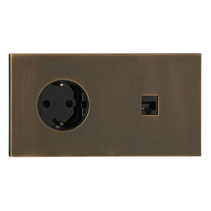 power socket / data / double / wall-mounted