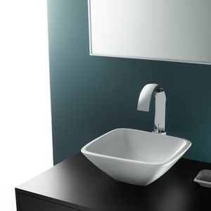countertop washbasin / square / porcelain / contemporary