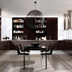 contemporary kitchen / wooden / U-shaped / lacquered