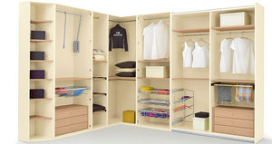 contemporary walk-in wardrobe / wooden