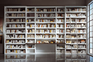high bookcase / contemporary / wooden / lacquered wood