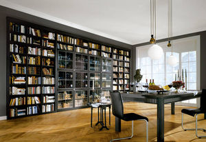 high bookcase / traditional / solid wood / lacquered wood