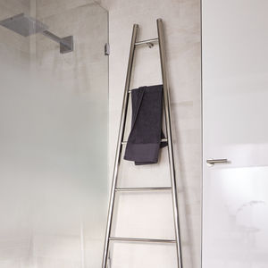 hot water towel radiator / stainless steel / contemporary / bathroom