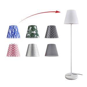 floor-standing lamp / contemporary / steel / fabric