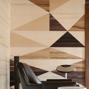 contemporary wallpaper / silk / geometric pattern / handmade