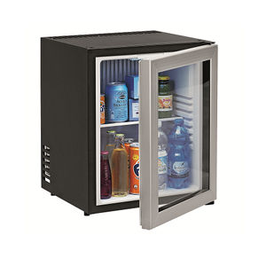 glass-front minibar
