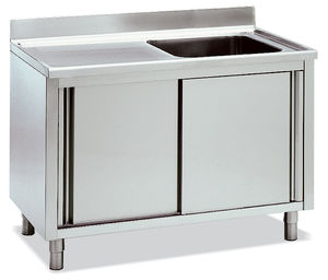 stainless steel prep table / with sink