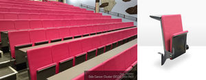 metal auditorium seat / fabric / with built-in table