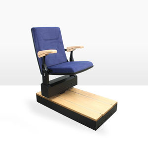 conference chair with armrests / upholstered / on casters / folding