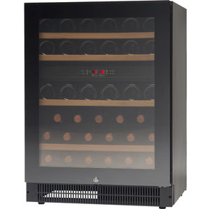 commercial wine cabinet / floor-mounted / metal / wooden