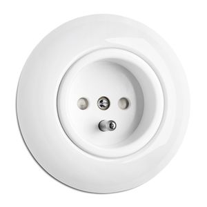 power socket / recessed / porcelain / traditional