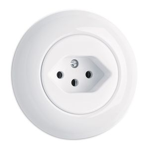 power socket / recessed / porcelain / traditional