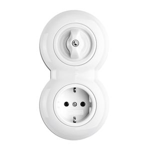 power socket / recessed / porcelain / traditional
