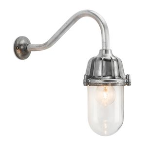 traditional wall light / outdoor / cast aluminum / glass