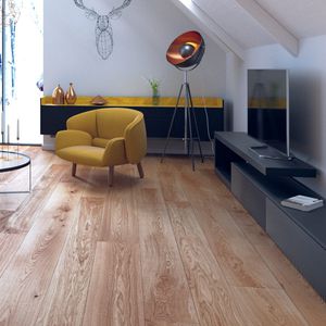 engineered parquet floor / solid / glued / oak