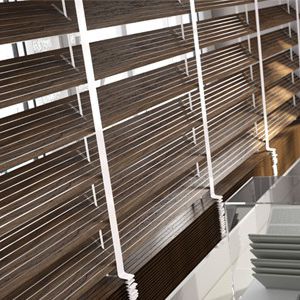 Venetian blinds / wooden / acrylic glass / chain-operated