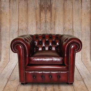Chesterfield armchair / leather / brown