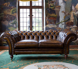Chesterfield sofa / leather / 2-seater / 3-seater