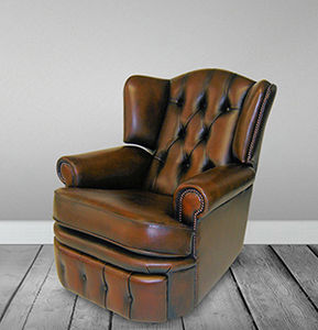 traditional armchair / leather / wing / reclining