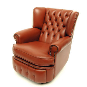 traditional armchair / leather / wing / reclining