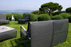 contemporary armchair / aluminium / Batyline® / garden