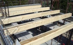 oak beam / chestnut / solid wood / round