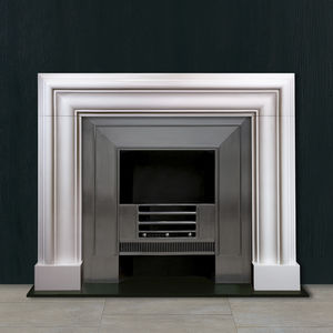 contemporary fireplace surround / marble