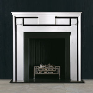 contemporary fireplace surround / marble