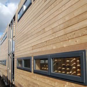 wooden cladding / grooved / sheet / rustic