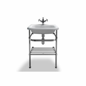 wall-mounted washbasin / rectangular / natural stone / contemporary