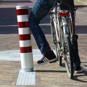 security bollard / steel / flexible / removable