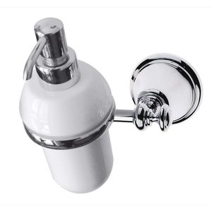 commercial soap dispenser / wall-mounted / chromed metal / manual