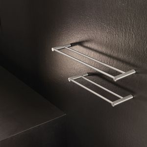 2-bar towel rack / wall-mounted / metal