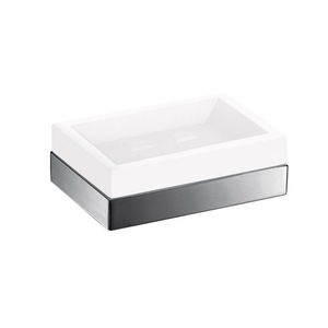 wall-mounted soap dish / metal / glass
