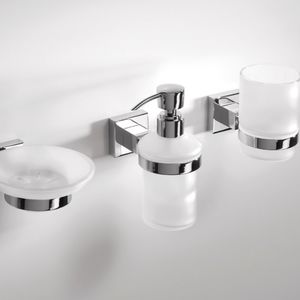 commercial soap dispenser / wall-mounted / glass / manual